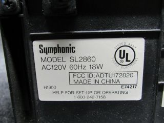 Symphonic SL2860 4 - Head Hi - Fi Video Cassette Recorder VHS Player No Remote 3