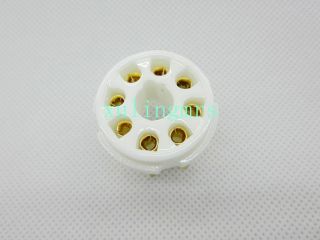 4pc 8 Pin Ceramic Gold Plated Pcb Mount Tube Socket For 6e5c Kt88 6550 6sn7 6f8g