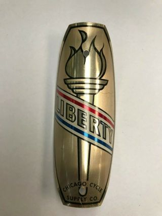 Vintage Liberty Bicycle Head Badge Chicago Cycle Supply Co