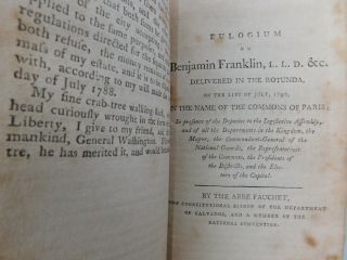 1794 The Of The Late Dr.  Benjamin Franklin 2nd U.  S.  Edition