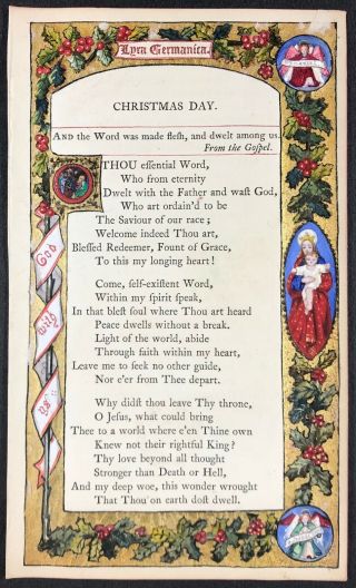 1855 Bible Hymns Leaf - Art & Crafts Movement - Gold Illuminated Manuscript 25 2