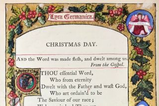 1855 Bible Hymns Leaf - Art & Crafts Movement - Gold Illuminated Manuscript 25 3