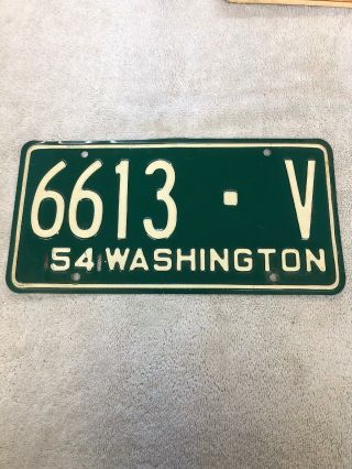 Antique 1954 Washington State License Plate