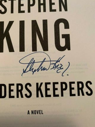 Stephen King Signed 1st Edition Finders Keepers Hardcover With Dust Jacket