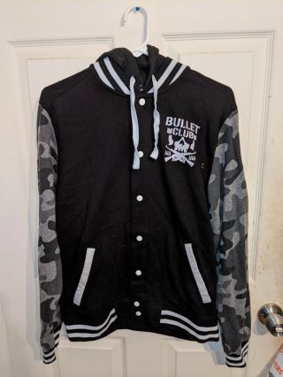 Bullet Club Logo Japan Pro - Wrestling Njpw Hoodie Zip Up Sweatshirt Large