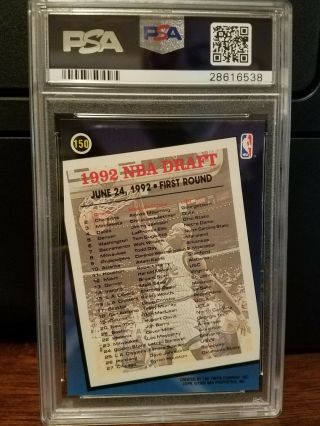 1992 - 93 Topps Archives Gold Shaquille O ' Neal Rookie Card 150 PSA 10 Gem 2