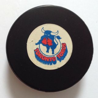 1974 - 75 Wha Toronto Toros Game Puck - 1 - Year Style - Nedomansky,  Mahovlich,