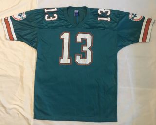 Champion Vintage Miami Dolphins Dan Marino 13 Jersey Large With Action Figure