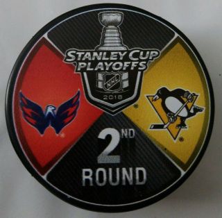 2018 Stanley Cup Playoffs 2nd Round Capitals Vs Penguins Official Hockey Puck