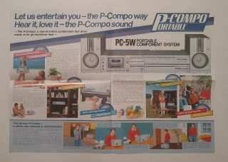 Boombox Poster Brochure Jvc Pc - 5 Portable Component System P - Compo Pc - 5w