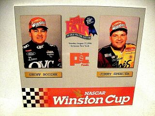 1996 Nascar Winston Cup Geoff Bodine & Jimmy Spencer N Y State Fair Postcard