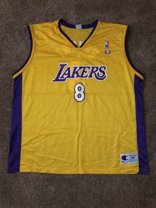 Vintage Kobe Bryant Los Angeles Lakers 8 Champion Nba Jersey Size 48