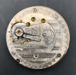 1880s York Standard 18s ?j Antique Pocket Watch Movement 367968 Part/repair