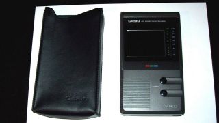 Casio TV 1400 Pocket Color Television With Case Black VHF UHF 2