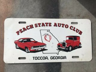 License Plate Georgia Toccoa Peach State Auto Club Metal