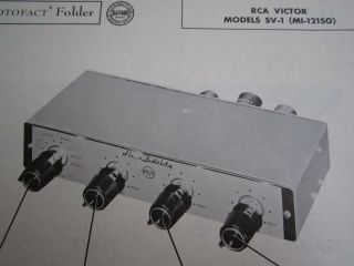Rca Sv - 1,  Mi - 12150 Pre - Amplifier Equalizer Photofact