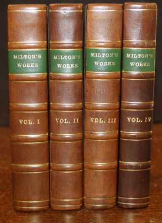 1801 The Poetical Of John Milton Paradise Lost Regained 4 Vol Fine Binding