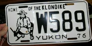 1976 Yukon Canada Miner License Plate W589 Home Of The Klondike 76