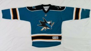 Child Youth Size S/m Reebok Made Nhl Jersey San Jose Sharks Hockey Licensed Bite