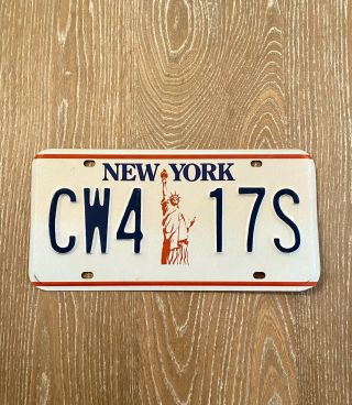 York Statue Of Liberty License Plate Cw4 17s
