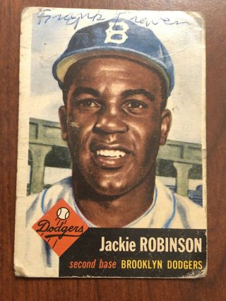 1953 Topps Baseball Jackie Robinson Card 1 See Scans For