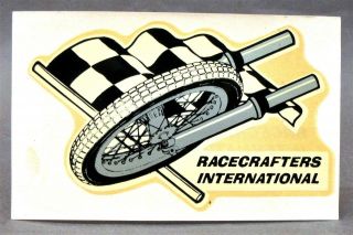 Vintage Racecrafters International Motorcycle Water Transfer Decal