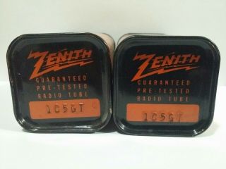 2 Matching Rare Nos Factory Zenith 1c5 Gt Vacuum Tubes