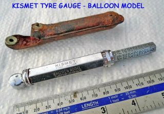 Vintage Cased Kismet " Balloon Model " Tyre Pressure Gauge 7 - 50 Psi Old Tool Kit