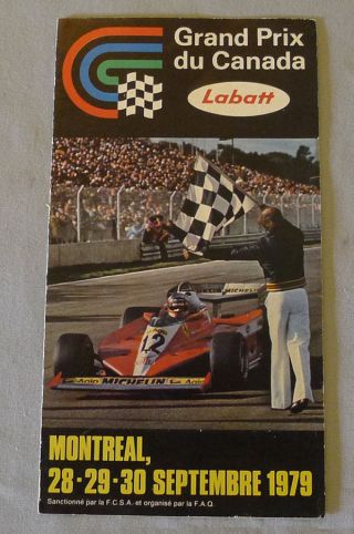 Official 1979 Montreal Formula 1 Grand Prix Brochure Schedule