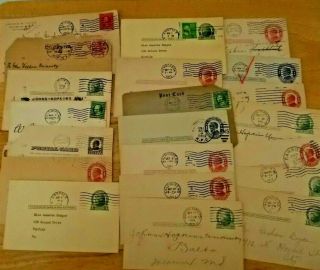 Vintage U.  S.  Postal Cards - - 1912 To 1951 One And Two Cents,  1 German Card