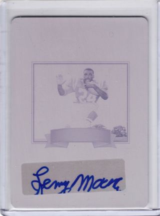 2012 Leaf Legends Of Sport Auto Aka Printing Plate Lenny Moore Colts Magenta 1/1