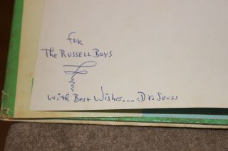 1961 " The Sneetches " By Dr.  Seuss Signed Book (1st Edition?) W/dustjacket