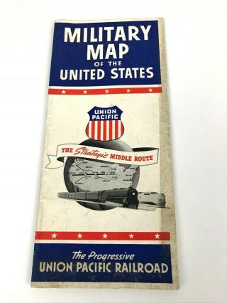 1942 Wwii Military Map Of The United States Union Pacific Railroad World War Ii