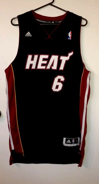 Lebron James Miami Heat Adidas Authentic Nba Basketball Jersey Sz Large,  2.  Euc