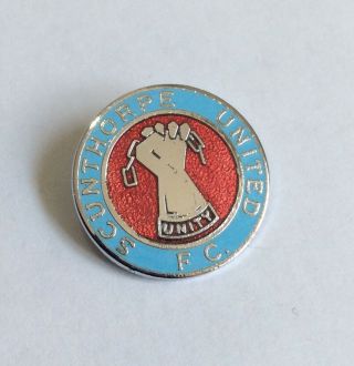 Old Scunthopre United Utd Football Club Fc Badge Enamel Vintage Unity Pin
