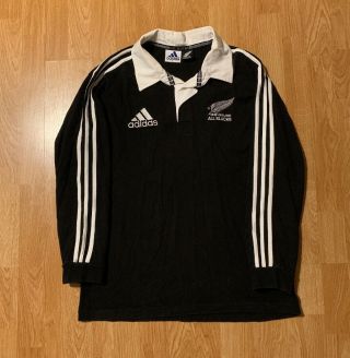 Vintage Adidas Zealand All Blacks Rugby Polo Shirt Size Men’s Large