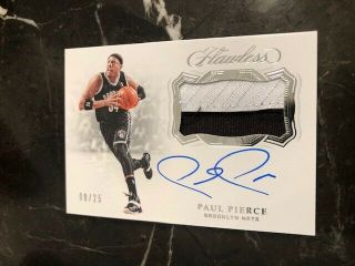 2018 19 Flawless Paul Pierce Autograph Auto Patch Card /25