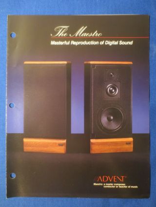 Advent The Maestro Speaker Brochure Factory The Real Thing