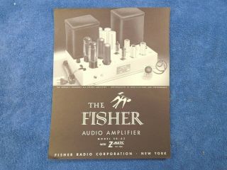 Nos 56 57 58 Fisher Radio Model 50 - Az Tube Audio Amplifier Sales Brochure 57 59