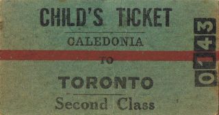 Railway Tickets A Trip From Caledonia To Toronto By The Old Nswgr And The Smr