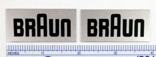 Braun Speaker Badge Logo Emblem Plate Pair Large Size