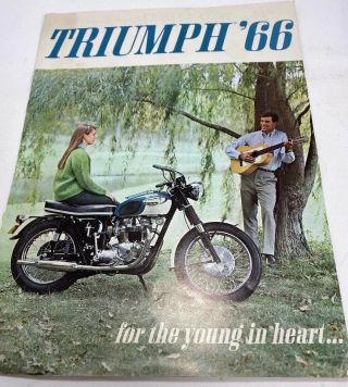 1966 Triumph Motorcycle Sales Brochure Dealer Literature Old Advertising