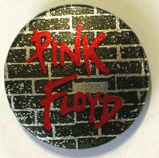 Pink Floyd - The Wall - Old Og Vtg Early 1980`s Glittered Button Pin Badge