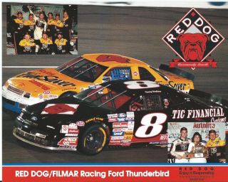 1994 Kenny Wallace 8 Nascar Busch Series " Red Dog/tic Finanacial " Postcard B/b