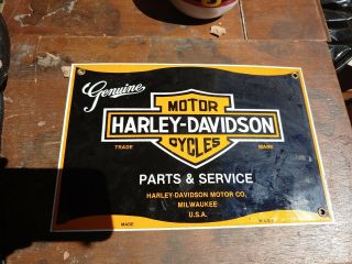 Sign Harley Davidson Motorcycles Metal Dealer Parts Sign