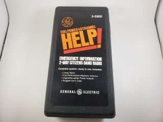 Vintage HELP GE Emergency 3 - 5900 Full Power 40 Channel CB Radio 2 - Way Hard Case 2