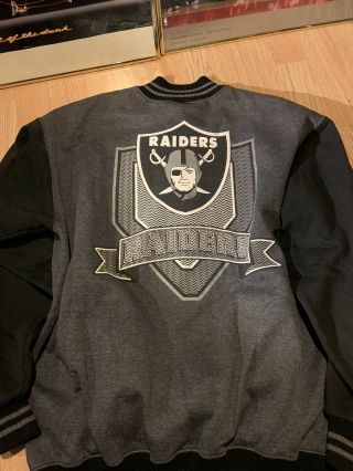Vintage Los Angeles Oakland Raiders Starter Jersey Nfl Mens Jacket Parka Size L
