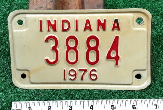Indiana - 1976 Motorcycle License Plate - Low Number