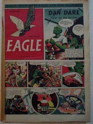 1950 Vintage " Eagle " Comic Vol.  1 20.  Dan Dare.  Cutaway Of A Vickers Turbojet.