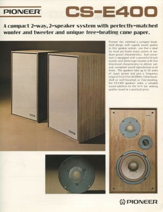 Pioneer Cs - E400 Speaker Brochure